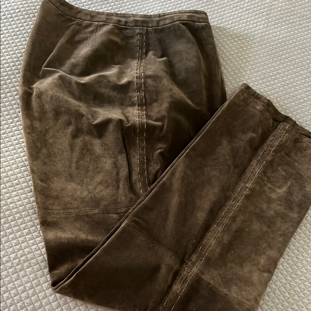 Massini chocolate brown suede pants Size